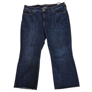 Chicos Womens So Slimming Girlfriend Kick Flare Jeans Blue Denim Petite Size 2.5